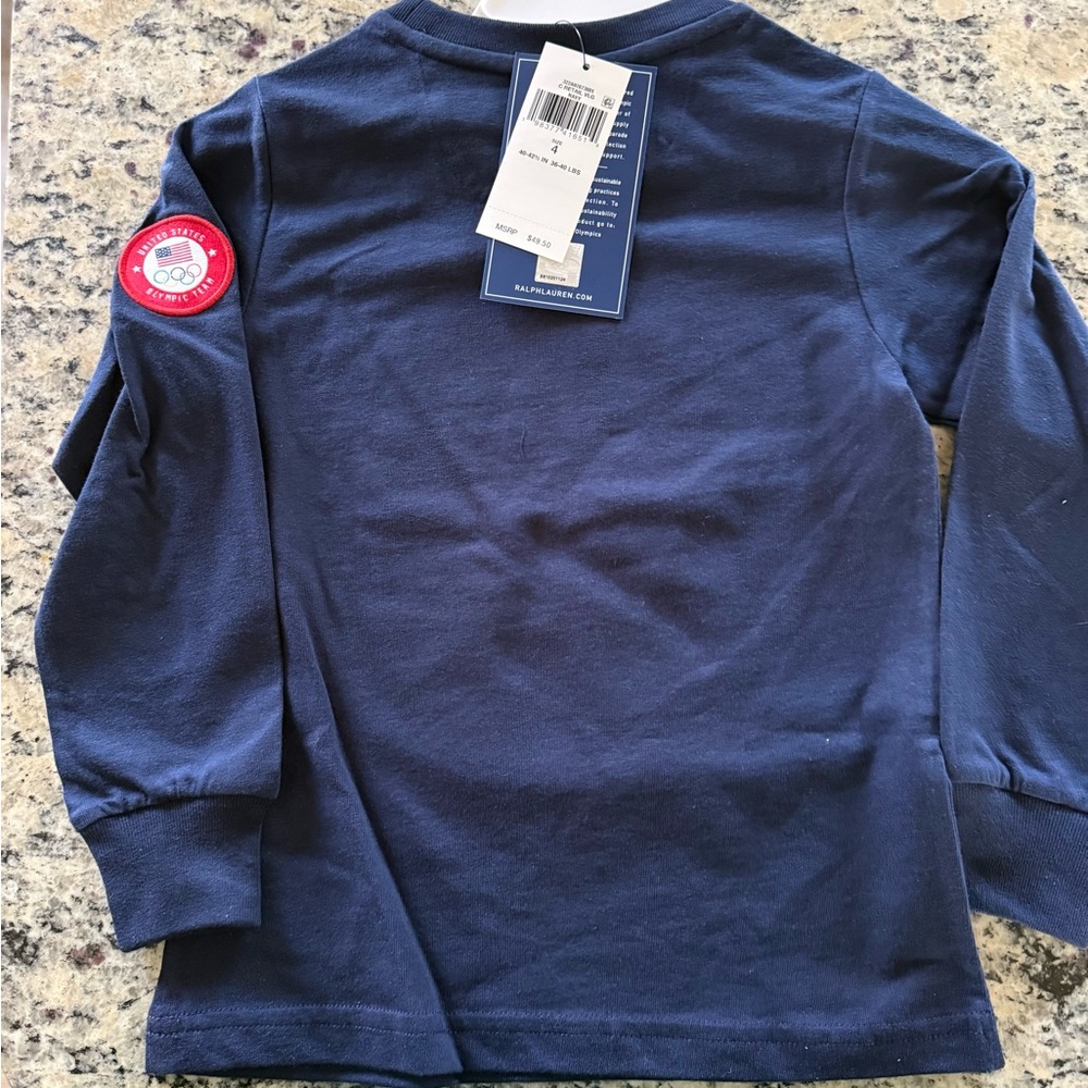 Ralph Lauren Navy Polo Bear Ski Graphic Long-Sleeve Tee - Picture 2 of 5